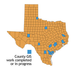 County GIS work completed or in progress