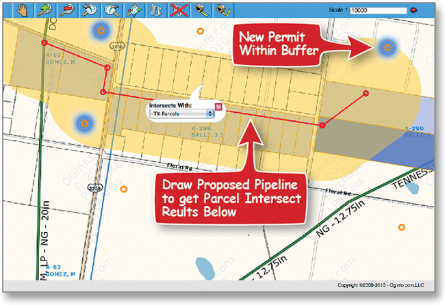 Pipeline Parcel Intersect with Well Alert Buffer